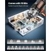 VEVOR Impact Driver, 1/4 Inch, 3000 RPM Max Speed, 12 V Brushless Motor, Electric Cordless Impact Driver Kit with Battery and Charger, 20 Bits, LED Work Light, for Furniture, Electrical, Home Repairs(180n.m – 2800bpm)