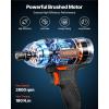 VEVOR Impact Driver, 1/4 Inch, 3000 RPM Max Speed, 12 V Brushless Motor, Electric Cordless Impact Driver Kit with Battery and Charger, 20 Bits, LED Work Light, for Furniture, Electrical, Home Repairs(180n.m – 2800bpm)