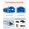 VEVOR Inflatable Paint Booth, 39.37 x 16.40 x 13.12 ft, Inflatable Spray Booth with 950W+1100W Blowers, Air Filter System, Triangular Roof, for Painting Car, Truck, Furniture, Automotive Sheet Metal(33x20x13Ft)