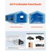 VEVOR Inflatable Paint Booth, 39.37 x 16.40 x 13.12 ft, Inflatable Spray Booth with 950W+1100W Blowers, Air Filter System, Triangular Roof, for Painting Car, Truck, Furniture, Automotive Sheet Metal(39x16x13Ft)