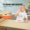 VEVOR Kids Art Table and 2 Chairs, 2-in-1 Toddler Craft and Play Activity Table, Wood Toddler Table and Chair Set with A Cabinet for Art, Craft, Reading, Learning(Natural)