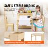 VEVOR Kids Art Table and 2 Chairs, 2-in-1 Toddler Craft and Play Activity Table, Wood Toddler Table and Chair Set with A Cabinet for Art, Craft, Reading, Learning(Natural)