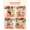 VEVOR Kids Art Table and Chair Set, Toddler Activity Table with Storage, Wood Kids Craft Desk with Paper Roll for Drawing, Reading, Writing, Kid Play Table for Nursery, Playroom, Classroom, White(White)