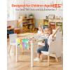 VEVOR Kids Art Table and Chair Set, Toddler Activity Table with Storage, Wood Kids Craft Desk with Paper Roll for Drawing, Reading, Writing, Kid Play Table for Nursery, Playroom, Classroom, White(White)