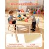VEVOR Kids Art Table and Chair Set, Toddler Activity Table with Storage, Wood Kids Craft Desk with Paper Roll for Drawing, Reading, Writing, Kid Play Table for Nursery, Playroom, Classroom, White(White)