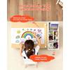 VEVOR Kids Art Table and Chair Set, Toddler Activity Table with Storage, Wood Kids Craft Desk with Paper Roll for Drawing, Reading, Writing, Kid Play Table for Nursery, Playroom, Classroom, White(White)
