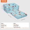 VEVOR Kids Couch, 2-in-1 Toddler Chairs Comfy, Toddler Couch Sofa Bed Fold Out, Convertible Sofa to Lounger, Kids Chair Seat Playroom Furniture for Kids Girls & Boys, Sky Blue(Light Blue)