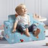 VEVOR Kids Couch, 2-in-1 Toddler Chairs Comfy, Toddler Couch Sofa Bed Fold Out, Convertible Sofa to Lounger, Kids Chair Seat Playroom Furniture for Kids Girls & Boys, Sky Blue(Light Blue)