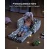 VEVOR Kids Couch, 2-in-1 Toddler Chairs Comfy, Toddler Couch Sofa Bed Fold Out, Convertible Sofa to Lounger, Kids Chair Seat Playroom Furniture for Kids Girls & Boys, Sky Blue(Light Grey)