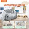 VEVOR Kids Couch, 2-in-1 Toddler Chairs Comfy, Toddler Couch Sofa Bed Fold Out, Convertible Sofa to Lounger, Kids Chair Seat Playroom Furniture for Kids Girls & Boys, Sky Blue(Grey)