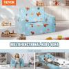 VEVOR Kids Couch, 2-in-1 Toddler Chairs Comfy, Toddler Couch Sofa Bed Fold Out, Convertible Sofa to Lounger, Kids Chair Seat Playroom Furniture for Kids Girls & Boys, Sky Blue(Light Blue)