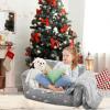 VEVOR Kids Couch, 2-in-1 Toddler Chairs Comfy, Toddler Couch Sofa Bed Fold Out, Convertible Sofa to Lounger, Kids Chair Seat Playroom Furniture for Kids Girls & Boys, Sky Blue(Grey)