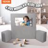 VEVOR Kids Couch, 4Pcs Toddler Couch Sofa Bed, Kids Chair Seat Playroom Furniture, Child Sectional Sofa with Removable Cover for Kids Girls & Boys, Dark Grey(Grey)
