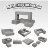 VEVOR Kids Couch, 4Pcs Toddler Couch Sofa Bed, Kids Chair Seat Playroom Furniture, Child Sectional Sofa with Removable Cover for Kids Girls & Boys, Dark Grey(Grey)