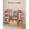 VEVOR Kids Dress Up Storage, with Mirror, Wooden Kids Dress Up Rack, Toddler Wardrobe Closet for Little Girls, Storage Armoire, Costume Organizer, Children Playroom Furniture, for Bedroom, Natural(Wood)