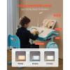VEVOR Kids Study Chair and Desk Set, Study Desk and Chair for Kids with Bookshelf and Storage Drawer, Adjustable Height Kids Study Desk with Chair, Children Study Table for Bedroom & Study Room, Pink(Blue)