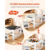 VEVOR Kids Table and Chair Set, 3 in 1 Wooden Kids Table with Storage Drawer, Toddler Activity Play Desk with 2 in 1 Detachable Tabletop, Children Table for Art, Eating, Reading, Learning, Natural(Gray & White)