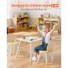 VEVOR Kids Table and Chairs, Toddler Table and Chair Set, Children Wooden Multi-Activity Table for Play, Art, Craft, Reading, Learning, Eating, 1 Table and 2 Chairs(Natural)
