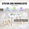 VEVOR Kids Table and Chairs, Toddler Table and Chair Set, Children Wooden Multi-Activity Table for Play, Art, Craft, Reading, Learning, Eating, 1 Table and 2 Chairs(White)