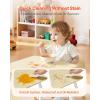 VEVOR Kids Table and Chairs, Toddler Table and Chair Set, Children Wooden Multi-Activity Table for Play, Art, Craft, Reading, Learning, Eating, 1 Table and 2 Chairs(Natural)