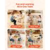 VEVOR Kids Table and Chairs, Toddler Table and Chair Set, Children Wooden Multi-Activity Table for Play, Art, Craft, Reading, Learning, Eating, 1 Table and 2 Chairs(Natural)