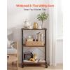 VEVOR Kitchen Utility Cart, 3 Tier Heavy Duty Adjustable Wire Storage Rack, Commercial Steel Rolling Service Trolley on Wheels, Work Table with Handle Bar, for Garage and Laundry Room, 40x25x40.9 in(15.8″d X 23.7″w X 35.5″h Vintage)