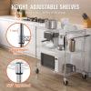 VEVOR Kitchen Utility Cart, 3 Tier Heavy Duty Adjustable Wire Storage Rack, Commercial Steel Rolling Service Trolley on Wheels, Work Table with Handle Bar, for Garage and Laundry Room, 40x25x40.9 in(18″d X 30″w X 32.4″h)