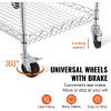VEVOR Kitchen Utility Cart, 3 Tier Heavy Duty Adjustable Wire Storage Rack, Commercial Steel Rolling Service Trolley on Wheels, Work Table with Handle Bar, for Garage and Laundry Room, 40x25x40.9 in(18″d X 30″w X 32.4″h)