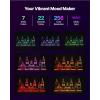 VEVOR LED Lighted Liquor Bottle Display, 2-Tier 16 Inch Whiskey Rack, Supports USB, Illuminated Home Bar Shelf with RF Remote & App Control, 7 Static Colors, Acrylic+ Wood Lighted Shelf for 8 Bottles(3 Step 30 Inches（Wood+Acrylic）)