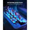 VEVOR LED Lighted Liquor Bottle Display, 2-Tier 16 Inch Whiskey Rack, Supports USB, Illuminated Home Bar Shelf with RF Remote & App Control, 7 Static Colors, Acrylic+ Wood Lighted Shelf for 8 Bottles(3 Step 30 Inches（Wood+Acrylic）)