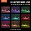 VEVOR LED Lighted Liquor Bottle Display, 3 Tiers 20 Inches Whiskey Rack, Supports USB, Illuminated Home Bar Shelf with RF Remote & App Control, 9 Static Colors, Acrylic Lighted Shelf for 15 Bottles(1 Step 40 Inches)