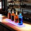 VEVOR LED Lighted Liquor Bottle Display, 3 Tiers 20 Inches Whiskey Rack, Supports USB, Illuminated Home Bar Shelf with RF Remote & App Control, 9 Static Colors, Acrylic Lighted Shelf for 15 Bottles(1 Step 24 Inches)