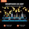 VEVOR LED Lighted Liquor Bottle Display, 3 Tiers 20 Inches Whiskey Rack, Supports USB, Illuminated Home Bar Shelf with RF Remote & App Control, 9 Static Colors, Acrylic Lighted Shelf for 15 Bottles(2 Step 40 Inches)