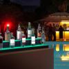 VEVOR LED Lighted Liquor Bottle Display, 3 Tiers 20 Inches Whiskey Rack, Supports USB, Illuminated Home Bar Shelf with RF Remote & App Control, 9 Static Colors, Acrylic Lighted Shelf for 15 Bottles(2 Step 40 Inches)