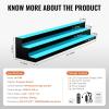 VEVOR LED Lighted Liquor Bottle Display, 3 Tiers 20 Inches Whiskey Rack, Supports USB, Illuminated Home Bar Shelf with RF Remote & App Control, 9 Static Colors, Acrylic Lighted Shelf for 15 Bottles(3 Step 60 Inches)