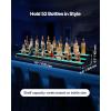 VEVOR LED Lighted Liquor Bottle Display, 3 Tiers 20 Inches Whiskey Rack, Supports USB, Illuminated Home Bar Shelf with RF Remote & App Control, 9 Static Colors, Acrylic Lighted Shelf for 15 Bottles(3 Step 70 Inches)