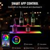 VEVOR LED Lighted Liquor Bottle Display, 3 Tiers 20 Inches Whiskey Rack, Supports USB, Illuminated Home Bar Shelf with RF Remote & App Control, 9 Static Colors, Acrylic Lighted Shelf for 15 Bottles(2 Step 24 Inches)