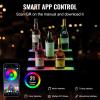 VEVOR LED Lighted Liquor Bottle Display, 3 Tiers 20 Inches Whiskey Rack, Supports USB, Illuminated Home Bar Shelf with RF Remote & App Control, 9 Static Colors, Acrylic Lighted Shelf for 15 Bottles(3 Step 16 Inches)