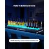 VEVOR LED Lighted Liquor Bottle Display, 3 Tiers 20 Inches Whiskey Rack, Supports USB, Illuminated Home Bar Shelf with RF Remote & App Control, 9 Static Colors, Acrylic Lighted Shelf for 15 Bottles(1 Step 60 Inches)