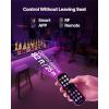 VEVOR LED Lighted Liquor Bottle Display, 3 Tiers 20 Inches Whiskey Rack, Supports USB, Illuminated Home Bar Shelf with RF Remote & App Control, 9 Static Colors, Acrylic Lighted Shelf for 15 Bottles(3 Step 70 Inches)