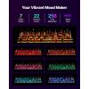 VEVOR LED Lighted Liquor Bottle Display, 3 Tiers 20 Inches Whiskey Rack, Supports USB, Illuminated Home Bar Shelf with RF Remote & App Control, 9 Static Colors, Acrylic Lighted Shelf for 15 Bottles(3 Step 70 Inches)