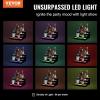 VEVOR LED Lighted Liquor Bottle Display, 3 Tiers 20 Inches Whiskey Rack, Supports USB, Illuminated Home Bar Shelf with RF Remote & App Control, 9 Static Colors, Acrylic Lighted Shelf for 15 Bottles(4 Step 16 Inches)
