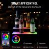 VEVOR LED Lighted Liquor Bottle Display, 3 Tiers 20 Inches Whiskey Rack, Supports USB, Illuminated Home Bar Shelf with RF Remote & App Control, 9 Static Colors, Acrylic Lighted Shelf for 15 Bottles(2 Step 16 Inches)