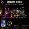 VEVOR LED Lighted Liquor Bottle Display, 3 Tiers 20 Inches Whiskey Rack, Supports USB, Illuminated Home Bar Shelf with RF Remote & App Control, 9 Static Colors, Acrylic Lighted Shelf for 15 Bottles(3 Step 48 Inches)