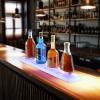 VEVOR LED Lighted Liquor Bottle Display, 3 Tiers 20 Inches Whiskey Rack, Supports USB, Illuminated Home Bar Shelf with RF Remote & App Control, 9 Static Colors, Acrylic Lighted Shelf for 15 Bottles(1 Step 30 Inches)