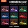 VEVOR LED Lighted Liquor Bottle Display, 3 Tiers 20 Inches Whiskey Rack, Supports USB, Illuminated Home Bar Shelf with RF Remote & App Control, 9 Static Colors, Acrylic Lighted Shelf for 15 Bottles(1 Step 24 Inches)