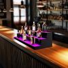 VEVOR LED Lighted Liquor Bottle Display, 3 Tiers 20 Inches Whiskey Rack, Supports USB, Illuminated Home Bar Shelf with RF Remote & App Control, 9 Static Colors, Acrylic Lighted Shelf for 15 Bottles(3 Step 60 Inches)