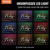 VEVOR LED Lighted Liquor Bottle Display, 3 Tiers 20 Inches Whiskey Rack, Supports USB, Illuminated Home Bar Shelf with RF Remote & App Control, 9 Static Colors, Acrylic Lighted Shelf for 15 Bottles(2 Step 24 Inches)