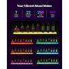 VEVOR LED Lighted Liquor Bottle Display, 3 Tiers 20 Inches Whiskey Rack, Supports USB, Illuminated Home Bar Shelf with RF Remote & App Control, 9 Static Colors, Acrylic Lighted Shelf for 15 Bottles(1 Step 48 Inches)