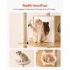 VEVOR Large Cat Tree, 68.9 inches Tall, Cat Tower, Multi-Level Cat Condo Furniture Activity Center with Cozy Perches, Sisal Scratching Posts, Hammock, Big Kittens House for Indoor Cats Play & Rest(Burly Wood)
